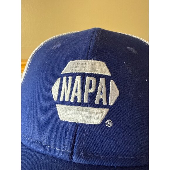 Napa Logo Blue & White Mesh Snapback Cap Amercian Flag - Picture 2 of 15